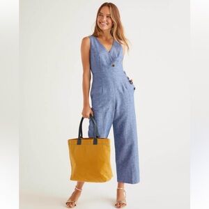 Boden Blue Sleeveless Jumpsuit